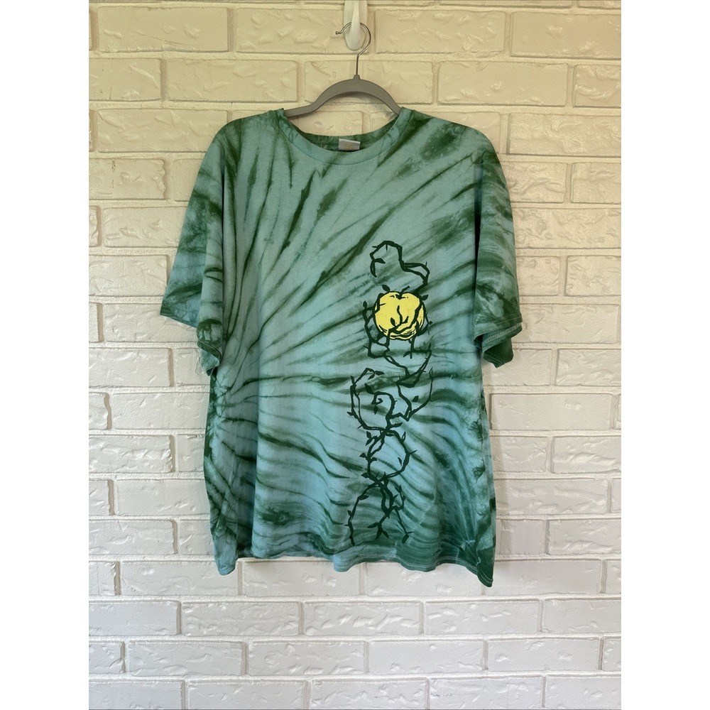 Hololive Tie Dye Thorn Graphic Tee XXL Green Grunge Skater Streetwear